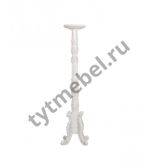 HK-743. Подставка для цветов (массив красного дерева) WHITE GLAZE, цвет: белый глянцевый, 42*42*138 см
